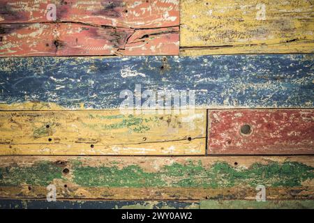Old multicolour wooden background, perfect textured pattern. Stock Photo