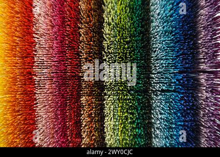 Colorful background made from thin paper in rainbow colors Stock Photo