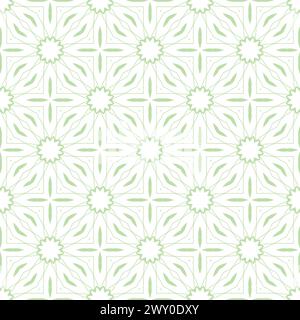 Abstract geometric green and white hipster fashion pillow pattern, green and white doodle fabric decor with exotic luxury forms Stock Photo