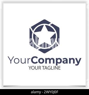 Vector star logo in hexagon design template Stock Vector