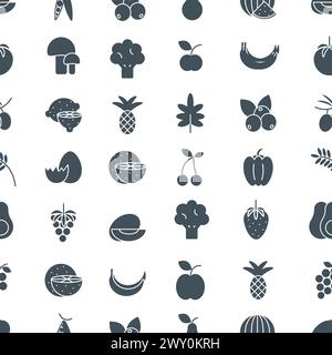 Organic food seamless pattern vector graphics Stock Vector