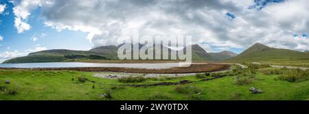 Panoramic View from Strathaird peninsula on the island of Skye, Scotland, UK Stock Photo