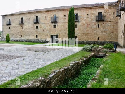 Patio Secondary Education School and museum in the historic Monasterio de Santa María la Real Aguilar de Campoo Palencia Castile and Leon Spain Stock Photo