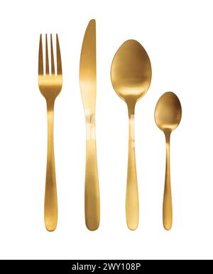 Cutlery set isolated on white background with clipping path Stock Photo