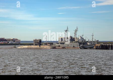 KRONSTADT, RUSSIA - SEPTEMBER 16, 2023: Submarine B-585 'Saint Petersburg'. Kronstadt Stock Photo