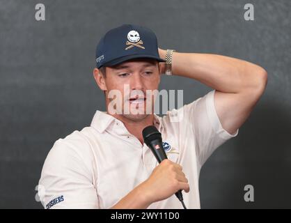 Miami, United States Of America. 02nd Apr, 2024. DORAL, FL-APRIL 3: Bryson DeChambeau (Crushers GC Captain) is seen during the LIV Miami Golf press conference at Doral Trump Golf Club on April 3, 2024 in Doral. Florida. (Photo by Alberto E. Tamargo/Sipa USA) Credit: Sipa USA/Alamy Live News Stock Photo