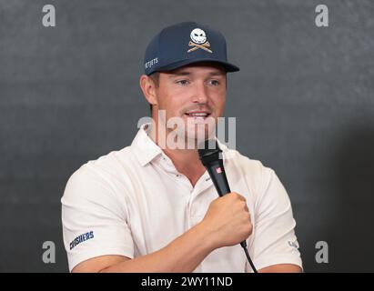 Miami, United States Of America. 02nd Apr, 2024. DORAL, FL-APRIL 3: Bryson DeChambeau (Crushers GC Captain) is seen during the LIV Miami Golf press conference at Doral Trump Golf Club on April 3, 2024 in Doral. Florida. (Photo by Alberto E. Tamargo/Sipa USA) Credit: Sipa USA/Alamy Live News Stock Photo