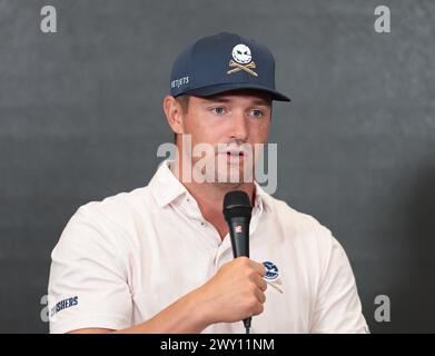 Miami, United States Of America. 02nd Apr, 2024. DORAL, FL-APRIL 3: Bryson DeChambeau (Crushers GC Captain) is seen during the LIV Miami Golf press conference at Doral Trump Golf Club on April 3, 2024 in Doral. Florida. (Photo by Alberto E. Tamargo/Sipa USA) Credit: Sipa USA/Alamy Live News Stock Photo