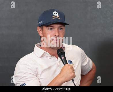 Miami, United States Of America. 02nd Apr, 2024. DORAL, FL-APRIL 3: Bryson DeChambeau (Crushers GC Captain) is seen during the LIV Miami Golf press conference at Doral Trump Golf Club on April 3, 2024 in Doral. Florida. (Photo by Alberto E. Tamargo/Sipa USA) Credit: Sipa USA/Alamy Live News Stock Photo