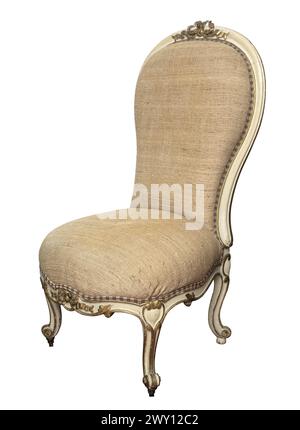 old carved chair isolated on white background with clipping path Stock Photo