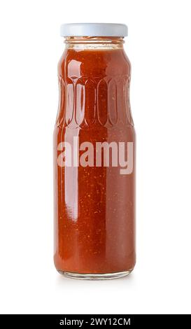 bbq sauce glass jar isolated on white background with clipping path Stock Photo