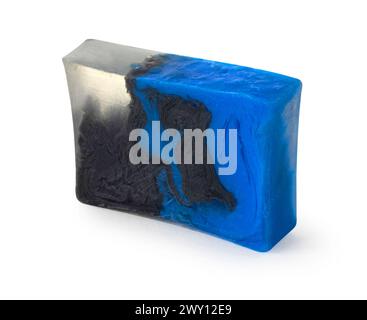Handmade natural herbal soap Art on soap cubes on a white background with clipping path Stock Photo