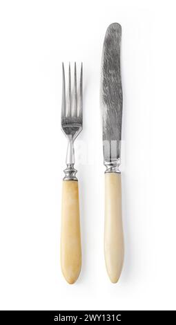 Cutlery set isolated on white background with clipping path Stock Photo