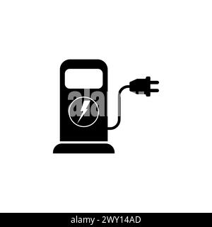 Eco Electric Fuel Pump flat vector icon. Simple solid symbol isolated on white background Stock Vector