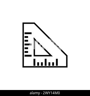 Triangle Ruler flat vector icon. Simple solid symbol isolated on white background Stock Vector