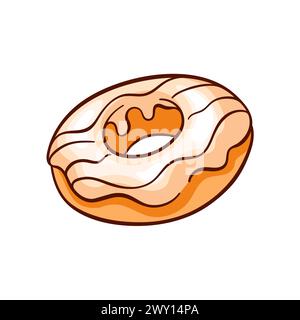 Donut with white vanilla cream icon Stock Vector Image & Art - Alamy