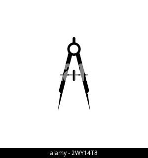 Pair Compasses for Navigation flat vector icon. Simple solid symbol isolated on white background Stock Vector