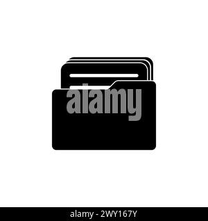 Folder with Documents flat vector icon. Simple solid symbol isolated on white background Stock Vector