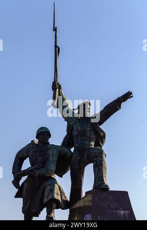 Sevastopol, Crimea - September 22, 2018: The monument to Soldier and Sailor at Cape Khrustalny is majestic and the most noticeable landmark in the cit Stock Photo