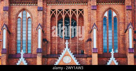 Gothic Revival Cathedral Basilica of the Assumption of the Blessed Virgin Mary in Bialystok, Poland Stock Photo