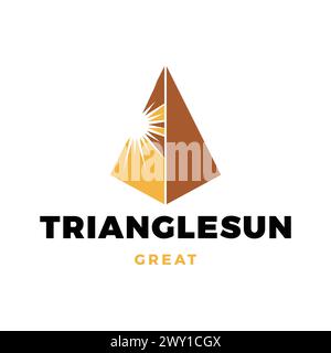 Triangle Sun Icon Logo Design Template Stock Vector