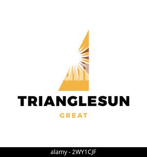 Triangle Sun Icon Logo Design Template Stock Vector