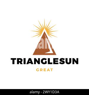 Triangle Sun Icon Logo Design Template Stock Vector
