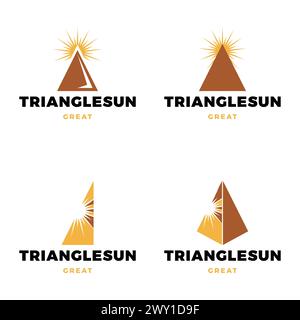 Set of Triangle Sun Icon Logo Design Template Stock Vector