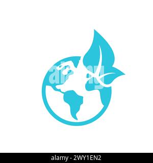 Sustainable development. World Icon. Isolated on white background. From blue icon set. Stock Vector