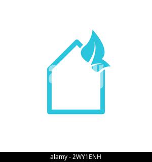 Eco house icon. Isolated on white background. From blue icon set. Stock Vector