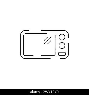 Linear oven logo. Electric oven simple color style. Vector illustration. Stock Vector