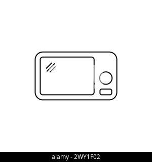 Linear oven logo. Electric oven simple color style. Vector illustration. Stock Vector