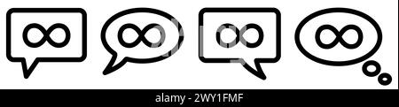 Infinity icon in speech bubble, different version Stock Vector