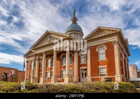 Staunton, Virginia, USA - February 24, 2024:  Historical downtown incorporated in 1801  but was first settled in 1732. Stock Photo