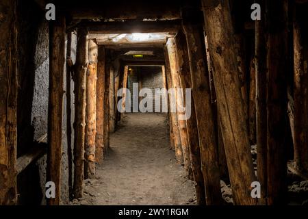 Musee du site minier de Wallers-Aremberg avec des reconstitutions de galerie et la salle des pendus  Museum of the coal mine in Wallers Stock Photo