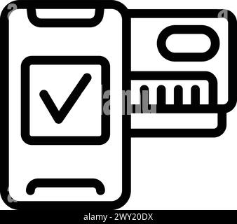 Smartphone control conditioner icon outline vector. Smart home appliance. Check room temperature Stock Vector