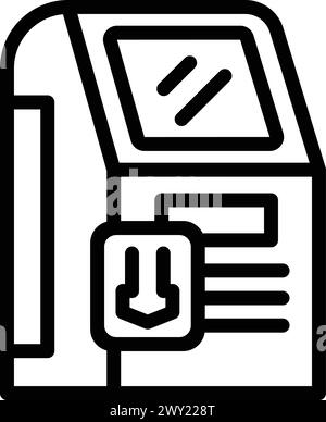 Travel transport terminal icon outline vector. Tickets machine. Modern smart ticket purchase Stock Vector