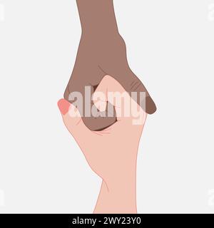 Helping hand concept. Gesture, sign of help and hope. Two hands taking each other Stock Vector