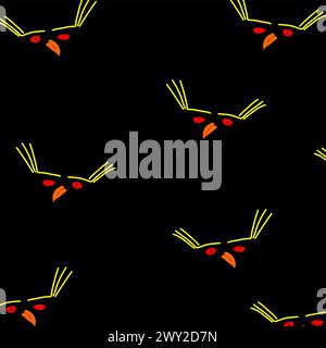 The image consists of a print with the face of the rockhopper penguin Stock Vector