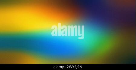 Rainbow grainy gradient background noise textured cinematic abstract color gradient, banner, poster cover design, dark grainy texture, copy space Stock Photo