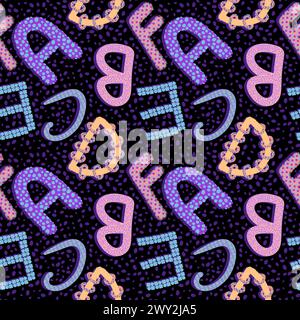 Cartoon Alphabet Seamless Kindergarten Pattern For Wrapping Paper And 