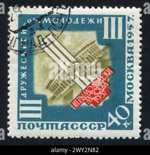 RUSSIA - CIRCA 1957: stamp printed by Russia, shows Stadium, circa 1957 Stock Photo