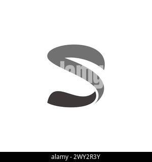 letter s 3d ribbon shadow logo vector Stock Vector