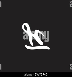 letter n pen brush style simple logo vector Stock Vector