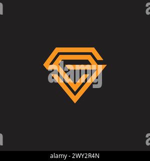 letter se diamond gold flat linked logo vector Stock Vector