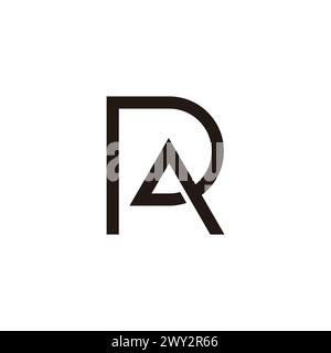 letter ra triangle simple overlap logo vector Stock Vector