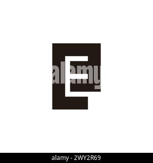 letter ee stripes negative space logo vector Stock Vector
