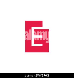 letter ge stripes negative space logo vector Stock Vector