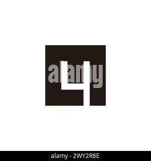 letter m4 stripes square simple logo vector Stock Vector