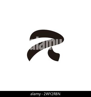 letter r arrow curves simple ribbon logo vector Stock Vector